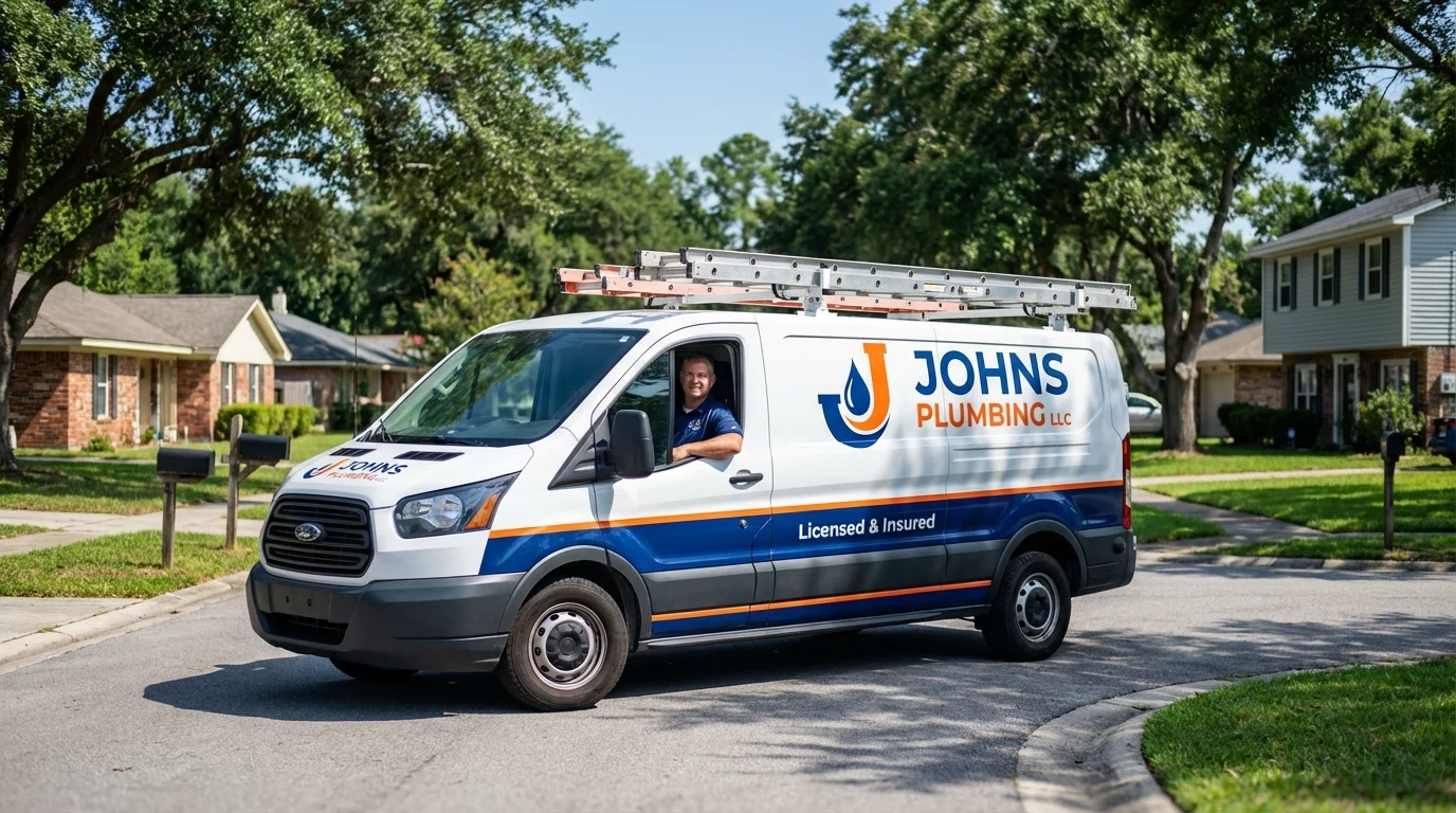 Johns Plumbing LLC service van in Jewell, IA